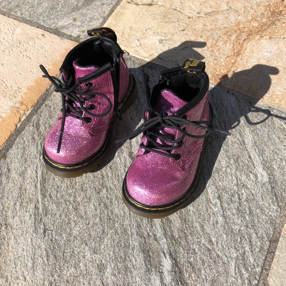 TODDLER 1460 GLITTER LACE UP BOOTS